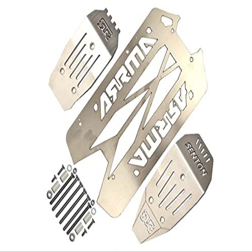 1/10 SENTON 4X4 V3 3S BLX ARA4303V3 Upgrade Parts Stainless Steel Main Chassis With Bumper (Hollow Version) - 24Pc Set