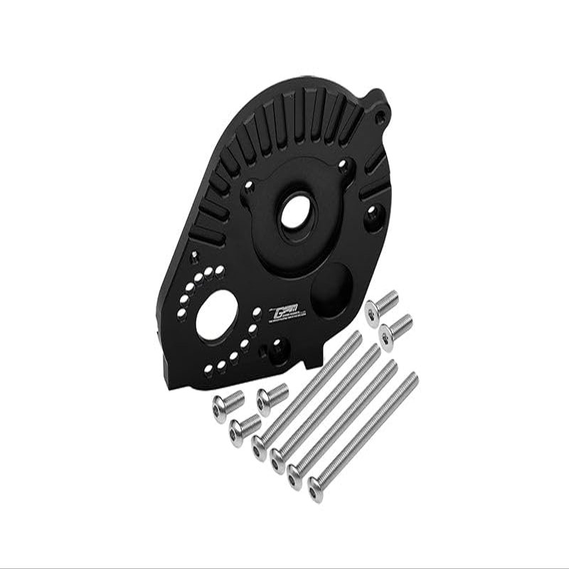 Axial 1/10 RBX10 Ryft 4WD Rock Bouncer AXI03005 Upgrade Parts Aluminum Motor Mount Plate With Heat Sink Fins - 10Pc Set Black