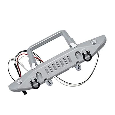 Aluminum Front Bumper With D-Rings For Axial 1/6 SCX6 Jeep JLU Wrangler AXI05000-14Pc Set Silver