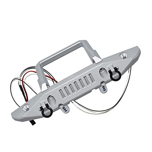 Aluminum Front Bumper With D-Rings For Axial 1/6 SCX6 Jeep JLU Wrangler AXI05000-14Pc Set Silver