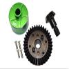 Carbon Steel Ring Gear 37T & Pinion Gear 13T With Aluminum Diff Case For 1:10 Granite/Big Rock V3 3S / Kraton 4S / Vorteks 3S / Senton V3 / 1:8 Vendetta 3S / Infraction V3-7Pcs Set Green view 1