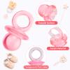 200 Pieces Mini Acrylic Pacifier for Decorations, Pink Plastic Pacifier Table Scatter for Guests Table Decorations Party Favors for Gender Reveal DIY Birthday view 3