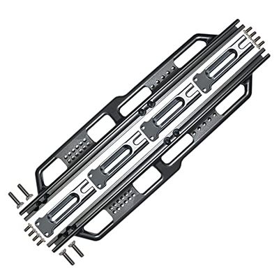 Aluminum Side Steps (Silver Inlay Version) For Axial 1/6 SCX6 Jeep JLU Wrangler AXI05000-18Pc Set Gray Silver