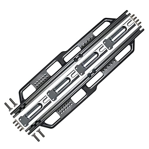 Aluminum Side Steps (Silver Inlay Version) For Axial 1/6 SCX6 Jeep JLU Wrangler AXI05000-18Pc Set Gray Silver