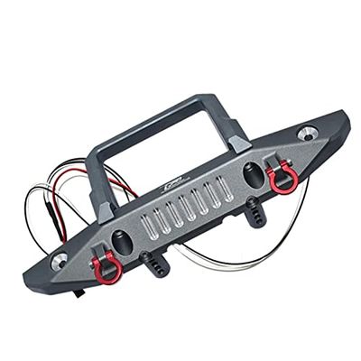 Aluminum Front Bumper With D-Rings For Axial 1/6 SCX6 Jeep JLU Wrangler AXI05000-14Pc Set Gray Silver