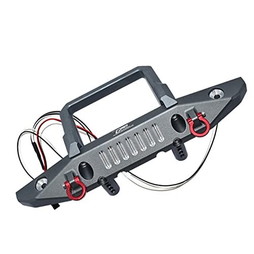 Aluminum Front Bumper With D-Rings For Axial 1/6 SCX6 Jeep JLU Wrangler AXI05000-14Pc Set Gray Silver
