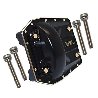 Brass Front Or Rear Gearbox Cover (Gold Inlay Version) For Axial 1/6 SCX6 Jeep JLU Wrangler AXI05000-5Pc Set Black