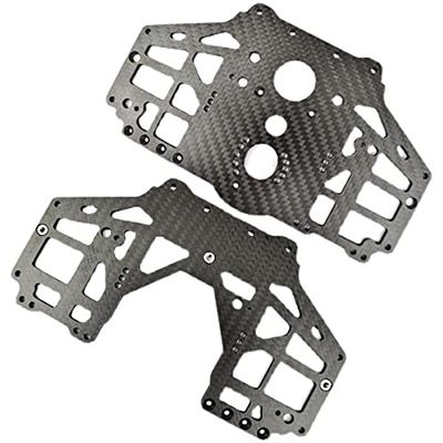 Carbon Fiber Chassis Side Panels For Losi 1:8 LMT 4WD Solid Axle Monster Truck LOS04022 / LMT Grave Digger/Son-uva Digger LOS04021 Upgrades - 9Pc Set Black