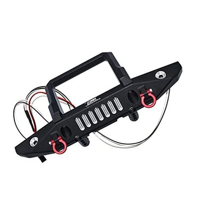 Aluminum Front Bumper With D-Rings For Axial 1/6 SCX6 Jeep JLU Wrangler AXI05000-14Pc Set Black