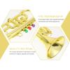 TOYANDONA 1Pcs Trumpet for Kids, Plastic Trumpet Toy Musical Instrument Toy Early Educational Toy for Boys Girls ( Gold ) view 3