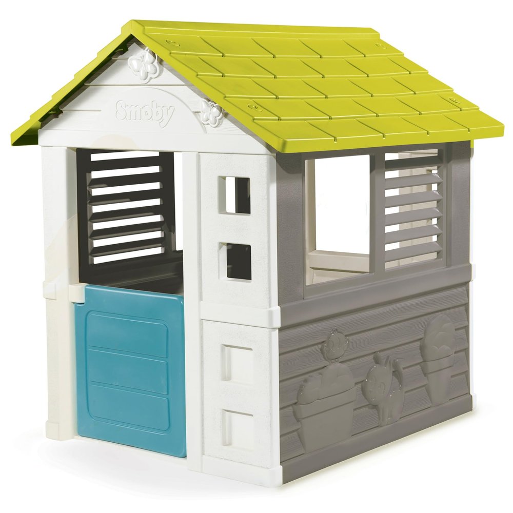 Smoby Toys - Children's House Jolie, Step Door and Two Windows, Measures (L x W x H): 110x98x127 cm