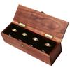 Alex Cramer Company Golden Gate (Personalized) Dice Cup Set of Four in Walnut Presentation Case Includes Twenty White Dice and a Book of Dice Games (Includes Liars Dice) (Dice Shaker Cup Set) view 2