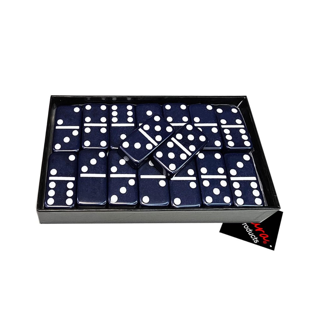 Omura Games | Double 6 Standard Dominoes | Color: Midnight Blue