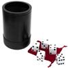 Alex Cramer Big Al Extra Large Dice Shaker Cup (5" x 4") Set - 5 Large 1" White Dice, Drawstring Pouch & Book of Dice Games (Liars Dice) Included - Leather Dice Cup - Quiet Shaking. view 1