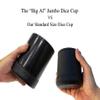 Alex Cramer Big Al Extra Large Dice Shaker Cup (5" x 4") Set - 5 Large 1" White Dice, Drawstring Pouch & Book of Dice Games (Liars Dice) Included - Leather Dice Cup - Quiet Shaking. view 2