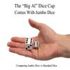 Alex Cramer Big Al Extra Large Dice Shaker Cup (5" x 4") Set - 5 Large 1" White Dice, Drawstring Pouch & Book of Dice Games (Liars Dice) Included - Leather Dice Cup - Quiet Shaking. view 3