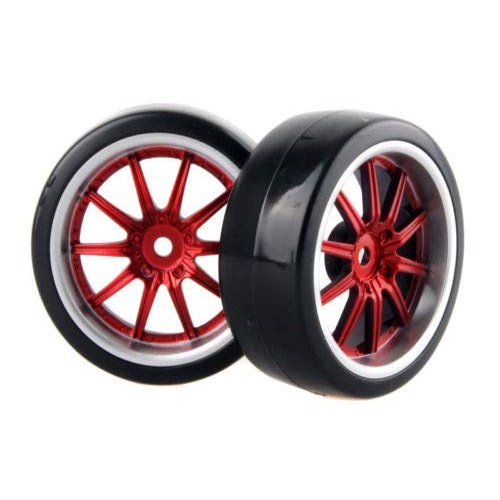 Replacement Part For 4pcs 1/10 Drift Car Tires 26x64MM Plastic Wheel Rim Hard Tyre For 94123 D3 D4 CS XIS TT01 TT02 6015 - (Color: 9087)
