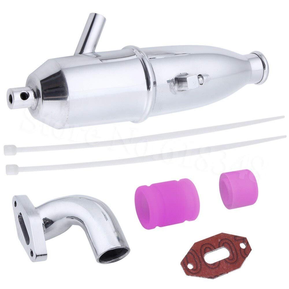 RC 102009 Aluminum Exhaust Pipe & Tubing (02124) For 1/10 Nitro Powered Model Car Buggy Truggy Upgrade Parts
