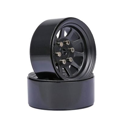Replacement Part For 2pcs Te Control Replace Accessory Car Tire Simulation Wheel Rims Set For 1/10 Short Course RC Track Cars - (Color: Black)
