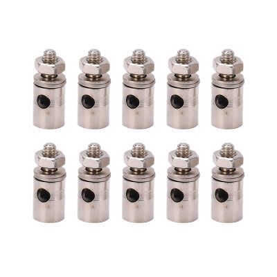 Dilwe RC Push Rod Connectors, Stainless Steel 10pcs RC 1.8mm Pushrod Connector Linkage Stoppers for RC Model Plane
