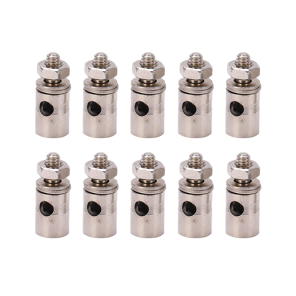 Dilwe RC Push Rod Connectors, Stainless Steel 10pcs RC 1.8mm Pushrod Connector Linkage Stoppers for RC Model Plane