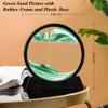 PTGMH Sand Picture Moving Sand Art Flowing Sandscape Perpetual Motion Desk Art Home Office Relaxing Decor (7 Inch) (Green) view 2