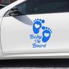 Dreothy 2pcs Footprint Baby on Board Sign Reflective Stickers, High Reflective Baby Safety Warning Vinyl Stickers for Cars Window Body Bumper Stickers,6.1x7.87 inch view 3
