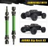 RCAWD 4X Slider Front/Rear Drive Shaft Set for 1/10 Arrma 3s Blx New Big Rock Monster Truck(Green) view 3