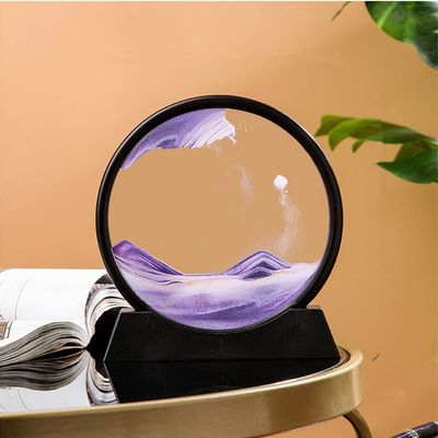 PTGMH Sand Picture Moving Sand Art Flowing Sandscape Perpetual Motion Desk Art Home Office Relaxing Decor
