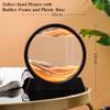 PTGMH Sand Picture Moving Sand Art Flowing Sandscape Perpetual Motion Desk Art Home Office Relaxing Decor (7 Inch) (Yellow) view 2