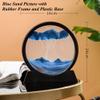 PTGMH Sand Picture Moving Sand Art Flowing Sandscape Perpetual Motion Desk Art Home Office Relaxing Decor (7 Inch) (Blue) view 2