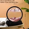 PTGMH Sand Picture Moving Sand Art Flowing Sandscape Perpetual Motion Desk Art Home Office Relaxing Decor (7 Inch) (Brown) view 2