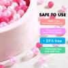 GUESVOT Ball Pit Balls BPA Free Plastic Balls for Ball Pit Crush and Smash Proof Balls 100pcs 2.2" Set for Toddlers for Play Tent Tunnel (Pink+Red+White) view 4