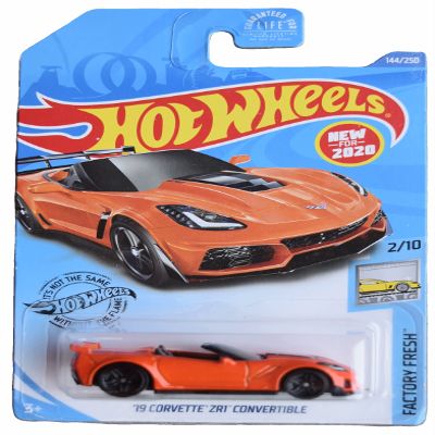 DieCast Hot Wheels '19 Corvette ZR1 Convertible (Orange), 2020 Factory Fresh 2/10