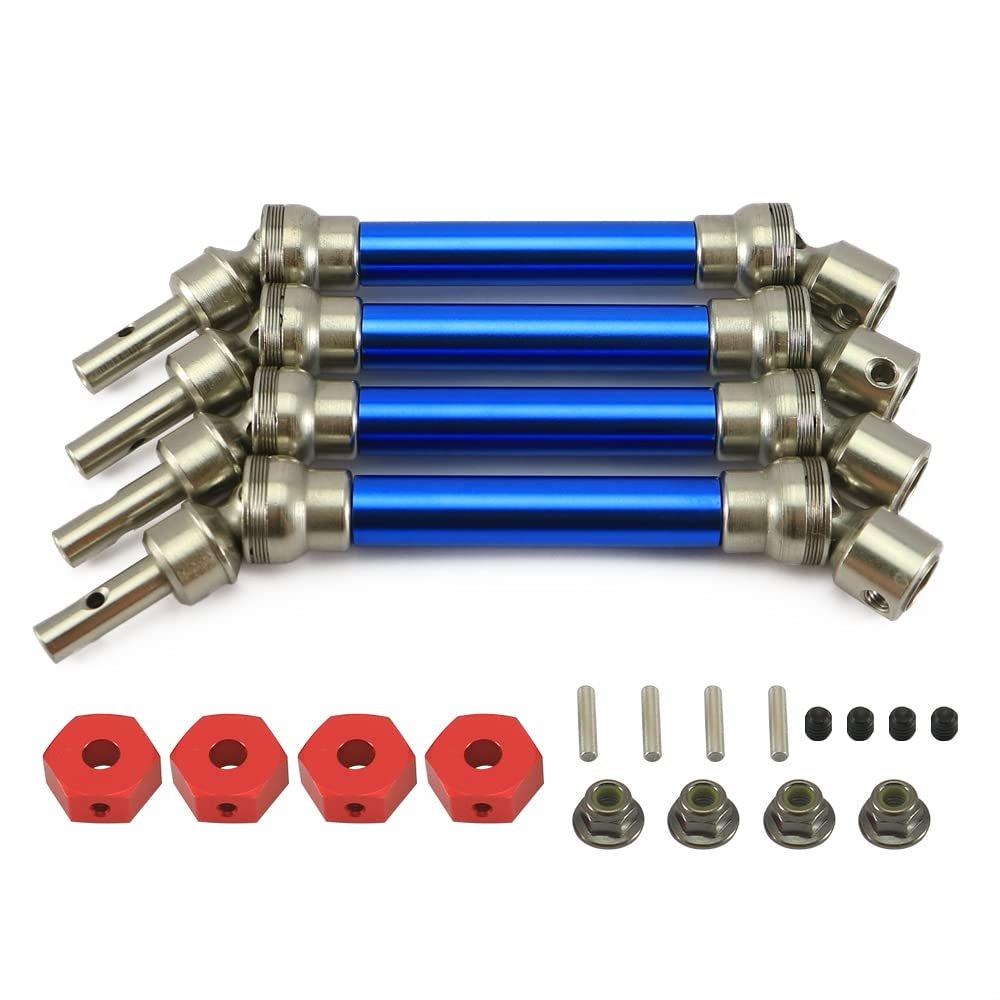 RCAWD 4X Slider Front/Rear Drive Shaft Set for Arrma Typhon 3s Blx 4WD &4WD V3 Mega 550 Buggy Off-Road Cars Upgrade Part(Dark Blue)
