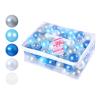 GUESVOT Ball Pit Balls Plastic Balls for Ball Pit BPA Free Plastic Ball Crush and Smash Proof Balls 100pcs 2.2" Set for Toddlers for Play Tent Tunnel (Blue+White+Transparent) view 2
