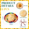 12 Pcs Colorful Wooden Maracas and 6 Pcs Mini Sombrero Hats - Mexican Fiesta Party Favors and Supplies for Carnivals view 2
