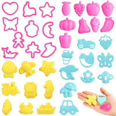 40 Pieces Play Tools and Cutters Play Set Accessories Various Plastic Colorful Molds and Shapes, Party Pack Playset for Air Dry Clay
