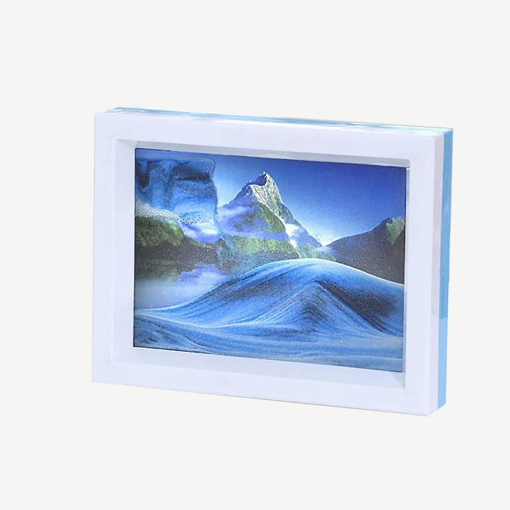 Moving Sand Art Picture,360 Rotatable Flowing Sand Painting,Relaxing Glass Frame 3D Deep Sea Sandscape in Motion Display,Quicksands Painting Desktop Decor Great Gift (Color : Mirage)