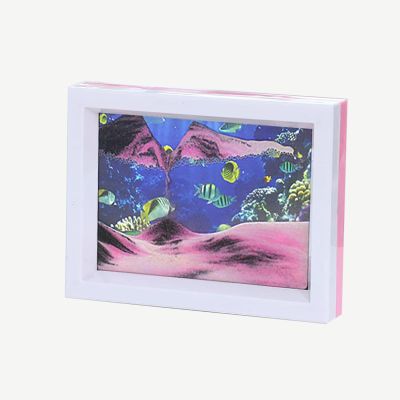 Moving Sand Art Picture,360 Rotatable Flowing Sand Painting,Relaxing Glass Frame 3D Deep Sea Sandscape in Motion Display,Quicksands Painting Desktop Decor Great Gift (Color : Underwater World)