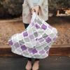 Baby Car Seat Covers Nursing Scarf, Retro Art Morocco Pattern Ombre Purple Gray Stretchy Infant Carseat Canopy Breastfeeding Covers, Baby Shower Gifts view 2
