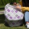 Baby Car Seat Covers Nursing Scarf, Retro Art Morocco Pattern Ombre Purple Gray Stretchy Infant Carseat Canopy Breastfeeding Covers, Baby Shower Gifts view 4