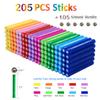 Beicarin 310 Pcs Magnetic Building Sticks Blocks Toys, Magnet Educational Toys Magnetic Blocks Sticks Stacking Toys Set for Kids and Adult, Non-Toxic Building Toy 3D Puzzle with Storage Bag view 3
