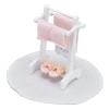 1:12 Miniature Bath Towel Rack with Rug Set - Dollhouse Bathroom Furniture Accessories - Dollhouse Furniture Craft Accessories for a Realistic Dollhouse Bathroom (2 Pcs) view 1