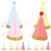 ABOOFAN Birthday Party Hat With Pom Poms, Funny Paper Cone Cap DIY Craft Set for New Year, Baby Shower Party Supplies Hats view 2