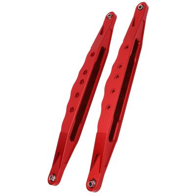 2PCS Aluminum Alloy Rear Lower Trailing Arms for Super Baja Rey 2.0, 1/6 RC Short Course Off Road Car, Red, Hollow Bottom Design with Stainless Steel Components