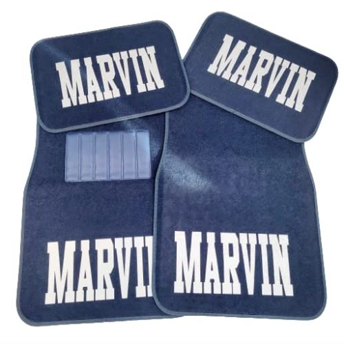 Custom Monogrammed Personalized Car Floor Mats  Navy Blue Carpet & Rubber Set (Universal Fit)