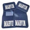 Custom Monogrammed Personalized Car Floor Mats  Navy Blue Carpet & Rubber Set (Universal Fit) view 1