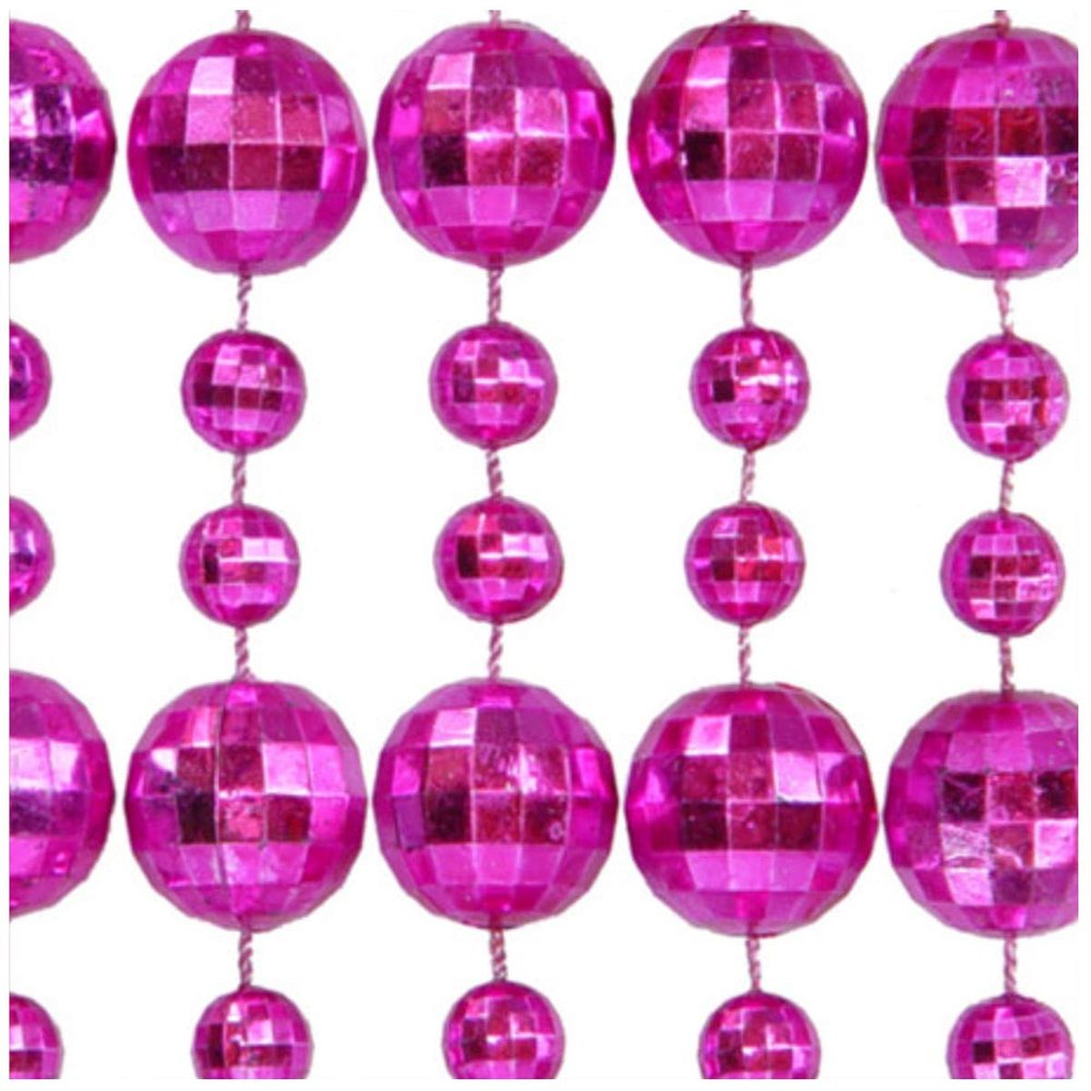 Blinkee 597220 Round Disco Bead Necklace Pink - Pack of 12