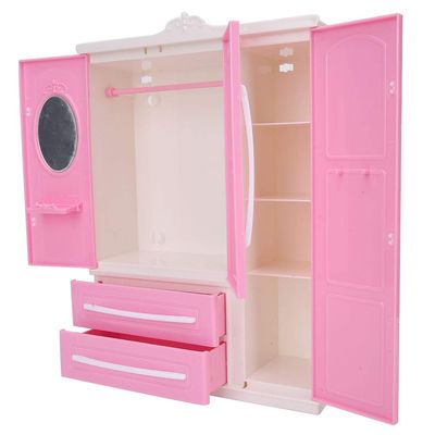 GLOGLOW Wardrobe Dolls, Open Wardrobe Doll Closet Furniture Plastic for Dollhouse Furniture Accessories